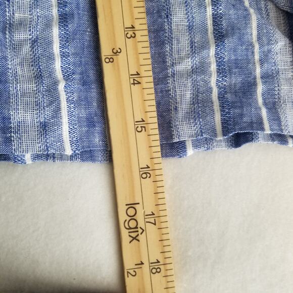 H&M Women's Linen Blend Paperbag Shorts Blue White, Size 12 - Picture 11 of 11